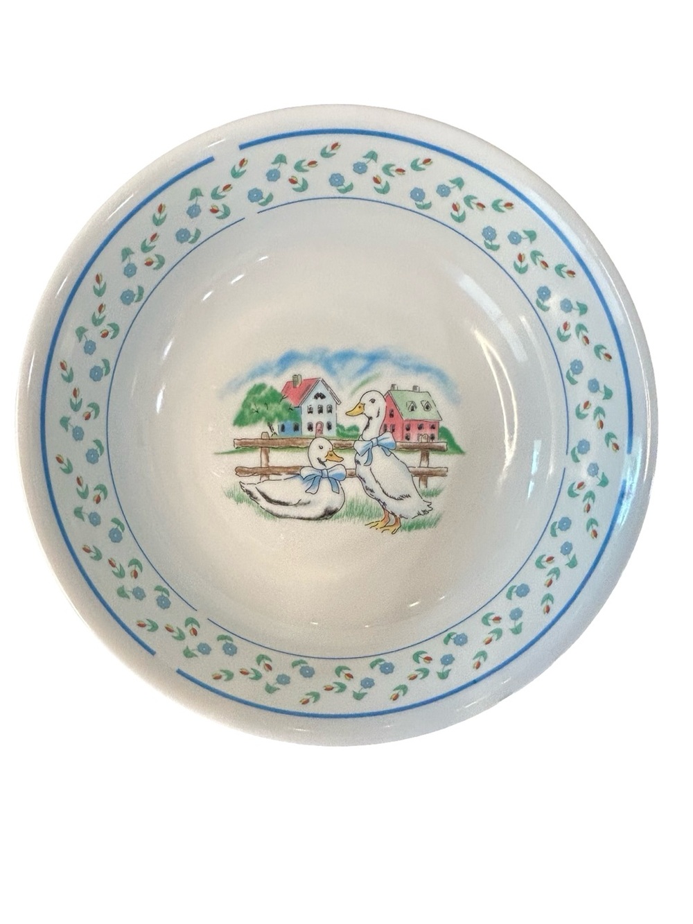 VTG country geese goose Cottagecore farmhouse melamine folk-art serving bowel